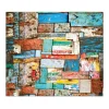 Sale Banjado Herdabdeckplatte Glas 1 Teilig 60x52CM Schneidebrett Herdabdeckung Mit Motiv Bunte Holzschindeln