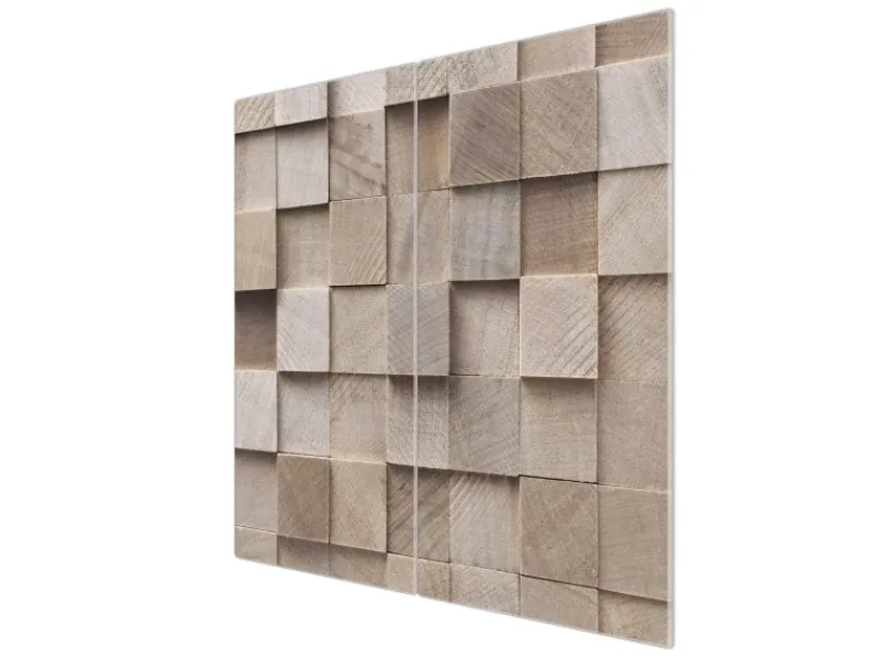 Banjado Herde|Kochfelder<Herdabdeckplatte Glas 2 Teilig Je 30x52CM Schneidebrett Herdabdeckung Mit Motiv Bauklötze Relief