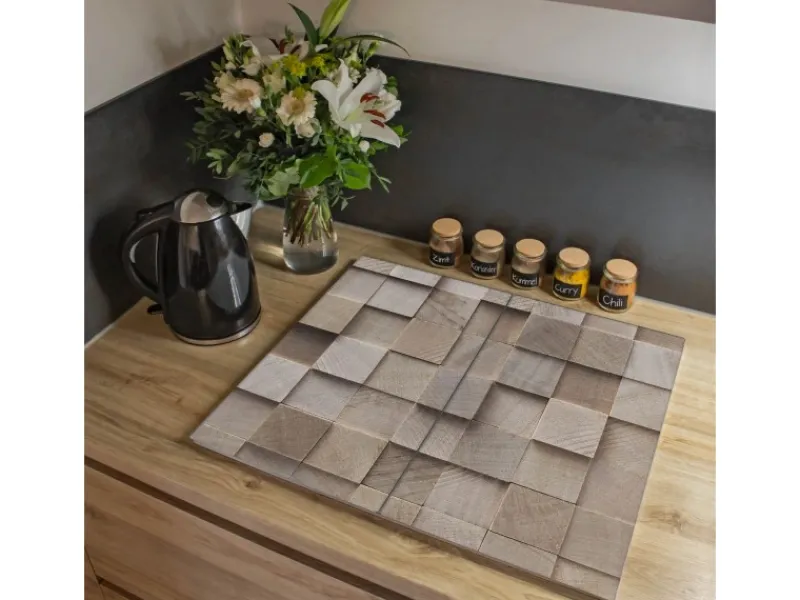 Banjado Herde|Kochfelder<Herdabdeckplatte Glas 2 Teilig Je 30x52CM Schneidebrett Herdabdeckung Mit Motiv Bauklötze Relief