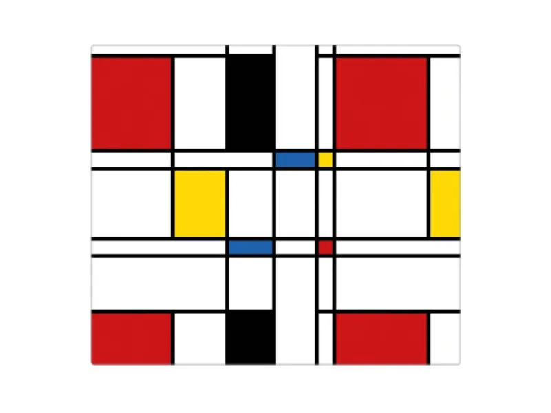 Banjado Herdabdeckplatte Glas 1 Teilig 60x52CM Schneidebrett Herdabdeckung Mit Motiv Rot Gelb Blau< Herde|Kochfelder