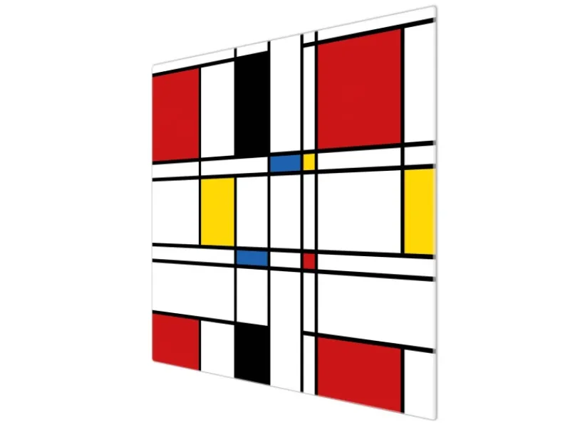 Banjado Herdabdeckplatte Glas 1 Teilig 60x52CM Schneidebrett Herdabdeckung Mit Motiv Rot Gelb Blau< Herde|Kochfelder