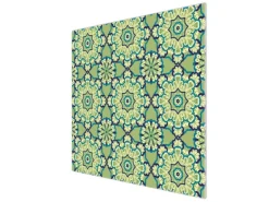 Banjado Kochfelder<Herdabdeckplatte Glas 1 Teilig 60x52CM Schneidebrett Herdabdeckung Mit Motiv Kaleidoscop Grün