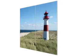 Online Banjado Herdabdeckplatte Glas 2 Teilig Je 30x52CM Schneidebrett Herdabdeckung Mit Motiv Leuchtturm