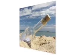 Banjado Herde|Kochfelder<Herdabdeckplatte Glas 1 Teilig 60x52CM Schneidebrett Herdabdeckung Mit Motiv Flaschenpost
