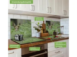 Discount Banjado Herdabdeckplatte Glas 1 Teilig 60x52CM Schneidebrett Herdabdeckung Mit Motiv Reh