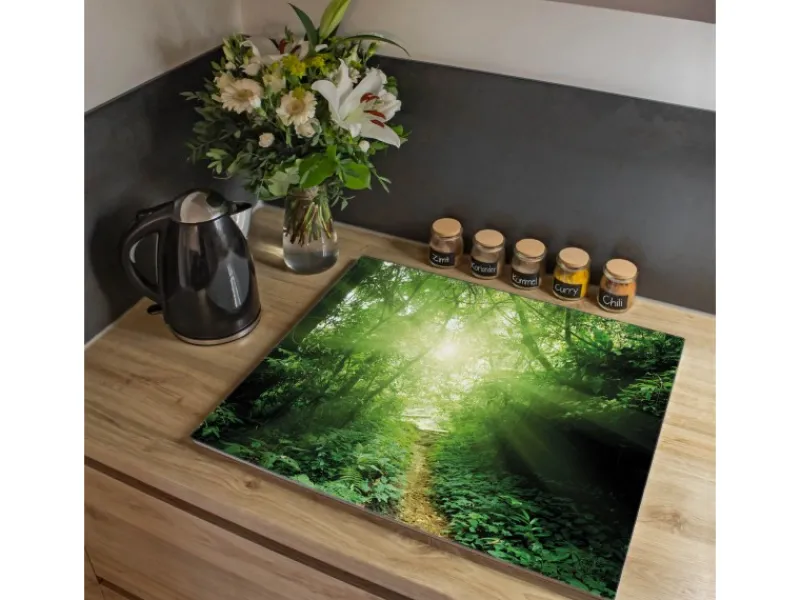 Banjado Herdabdeckungen|Herde<Herdabdeckplatte Glas 1 Teilig 60x52CM Schneidebrett Herdabdeckung Mit Motiv Dschungel Malaysia