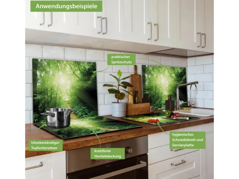 Banjado Herdabdeckungen|Herde<Herdabdeckplatte Glas 1 Teilig 60x52CM Schneidebrett Herdabdeckung Mit Motiv Dschungel Malaysia
