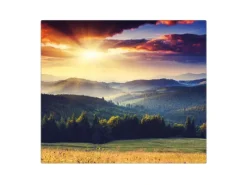 Banjado Schneidebretter|Herdabdeckungen<Herdabdeckplatte Glas 1 Teilig 60x52CM Schneidebrett Herdabdeckung Mit Motiv Karpaten Sonnenuntergang