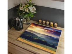 Banjado Schneidebretter|Herdabdeckungen<Herdabdeckplatte Glas 1 Teilig 60x52CM Schneidebrett Herdabdeckung Mit Motiv Karpaten Sonnenuntergang