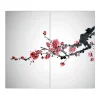Banjado Herdabdeckplatte Glas 2 Teilig Je 30x52CM Schneidebrett Herdabdeckung Mit Motiv Japanische Blüten 2< Herde|Kochfelder