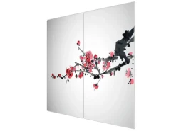 Banjado Herdabdeckplatte Glas 2 Teilig Je 30x52CM Schneidebrett Herdabdeckung Mit Motiv Japanische Blüten 2< Herde|Kochfelder