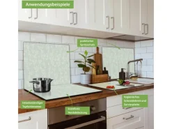Banjado Schneidebretter|Herdabdeckungen<Herdabdeckplatte Glas 1 Teilig 60x52CM Schneidebrett Herdabdeckung Mit Motiv Vintage Ranke