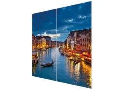 Best Banjado Herdabdeckplatte Glas 2 Teilig Je 30x52CM Schneidebrett Herdabdeckung Mit Motiv Canale Grande Bei Nacht