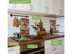 Banjado Kochfelder<Herdabdeckplatte Glas 2 Teilig Je 30x52CM Schneidebrett Herdabdeckung Mit Motiv Funky Town