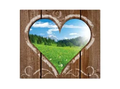 Banjado Herdabdeckplatte Glas 1 Teilig 60x52CM Schneidebrett Herdabdeckung Mit Motiv Ausblick Mit Herz< Herdabdeckungen|Herde