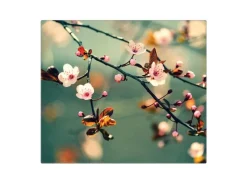 Banjado Schneidebretter|Herdabdeckungen<Herdabdeckplatte Glas 1 Teilig 60x52CM Schneidebrett Herdabdeckung Mit Motiv Japankirsche