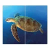 Banjado Schneidebretter|Herdabdeckungen<Herdabdeckplatte Glas 2 Teilig Je 30x52CM Schneidebrett Herdabdeckung Mit Motiv Wasserschildkröte