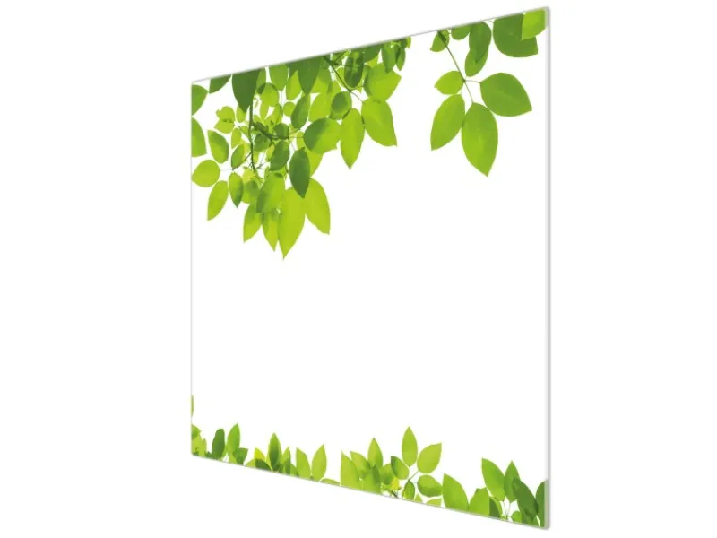 Banjado Schneidebretter|Herdabdeckungen<Herdabdeckplatte Glas 1 Teilig 60x52CM Schneidebrett Herdabdeckung Mit Motiv Rahmen Blätter