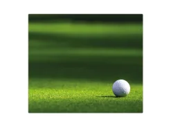 Banjado Schneidebretter|Herdabdeckungen<Herdabdeckplatte Glas 1 Teilig 60x52CM Schneidebrett Herdabdeckung Mit Motiv Einsamer Golfball