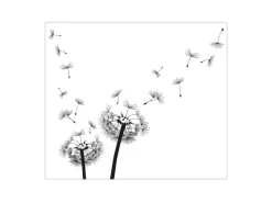 Outlet Banjado Herdabdeckplatte Glas 1 Teilig 60x52CM Schneidebrett Herdabdeckung Mit Motiv Pusteblume 2