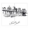 Banjado Schneidebretter|Herdabdeckungen<Herdabdeckplatte Glas 2 Teilig Je 30x52CM Schneidebrett Herdabdeckung Mit Motiv New York Skizze