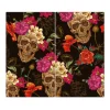 Clearance Banjado Herdabdeckplatte Glas 2 Teilig Je 30x52CM Schneidebrett Herdabdeckung Mit Motiv Los Dias De Muertos