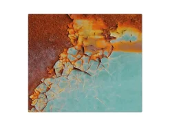 Banjado Herdabdeckplatte Glas 1 Teilig 60x52CM Schneidebrett Herdabdeckung Mit Motiv Rost Und Blau< Schneidebretter|Herde