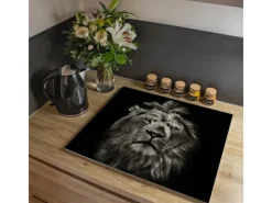 Banjado Schneidebretter|Herde<Herdabdeckplatte Glas 1 Teilig 60x52CM Schneidebrett Herdabdeckung Mit Motiv Löwe Porträt