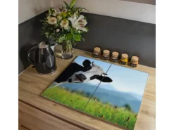 Banjado Herdabdeckplatte Glas 2 Teilig Je 30x52CM Schneidebrett Herdabdeckung Mit Motiv Neugierig< Schneidebretter|Herdabdeckungen