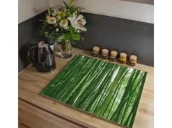 Discount Banjado Herdabdeckplatte Glas 2 Teilig Je 30x52CM Schneidebrett Herdabdeckung Mit Motiv Bambus
