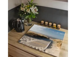 Banjado Herdabdeckplatte Glas 1 Teilig 60x52CM Schneidebrett Herdabdeckung Mit Motiv Dünen< Herdabdeckungen|Schneidebretter