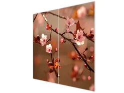 Outlet Banjado Herdabdeckplatte Glas 2 Teilig Je 30x52CM Schneidebrett Herdabdeckung Mit Motiv Blühender Kirschzweig