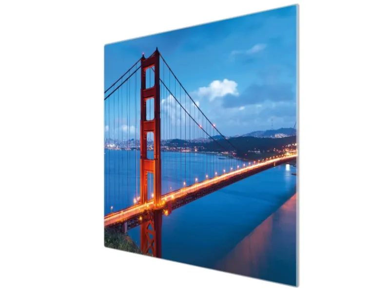 Banjado Herdabdeckplatte Glas 1 Teilig 60x52CM Schneidebrett Herdabdeckung Mit Motiv Golden Gate Bridge< Schneidebretter|Herde