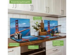 Banjado Herdabdeckplatte Glas 1 Teilig 60x52CM Schneidebrett Herdabdeckung Mit Motiv Golden Gate Bridge< Schneidebretter|Herde