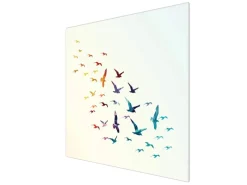Banjado Schneidebretter|Herdabdeckungen<Herdabdeckplatte Glas 1 Teilig 60x52CM Schneidebrett Herdabdeckung Mit Motiv Fliegende Vögel