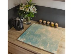 Best Banjado Herdabdeckplatte Glas 1 Teilig 60x52CM Schneidebrett Herdabdeckung Mit Motiv Patina Grün