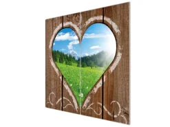 Banjado Herdabdeckplatte Glas 2 Teilig Je 30x52CM Schneidebrett Herdabdeckung Mit Motiv Ausblick Mit Herz< Schneidebretter|Herdabdeckungen