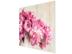 Banjado Herdabdeckplatte Glas 1 Teilig 60x52CM Schneidebrett Herdabdeckung Mit Motiv Pfingstrose< Schneidebretter|Herdabdeckungen