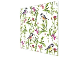 Outlet Banjado Herdabdeckplatte Glas 2 Teilig Je 30x52CM Schneidebrett Herdabdeckung Mit Motiv Meisen Im Klee