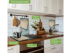 Banjado Herdabdeckplatte Glas 2 Teilig Je 30x52CM Schneidebrett Herdabdeckung Mit Motiv Holz Herzen< Herde|Schneidebretter