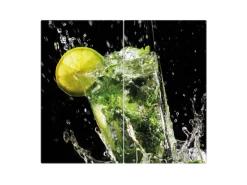 Outlet Banjado Herdabdeckplatte Glas 2 Teilig Je 30x52CM Schneidebrett Herdabdeckung Mit Motiv Brasilianischer Cocktail