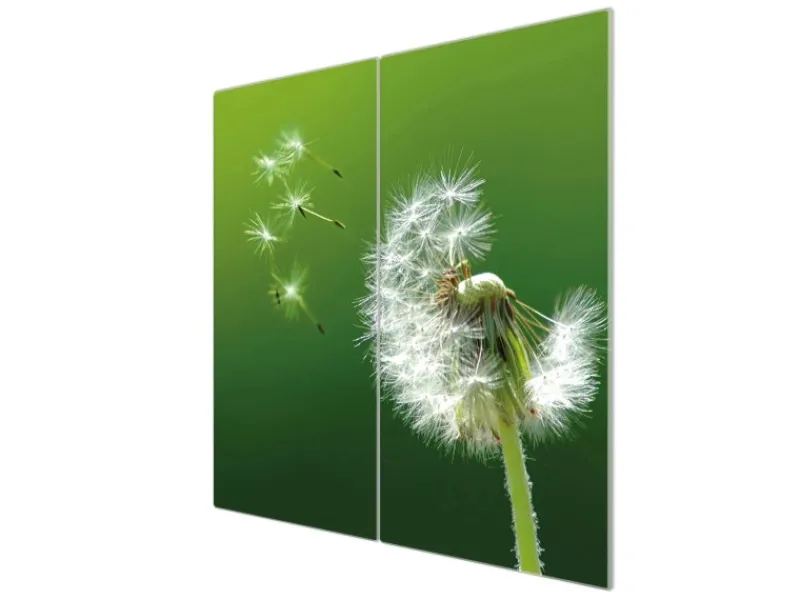 Banjado Herdabdeckplatte Glas 2 Teilig Je 30x52CM Schneidebrett Herdabdeckung Mit Motiv Pusteblume< Schneidebretter|Herdabdeckungen