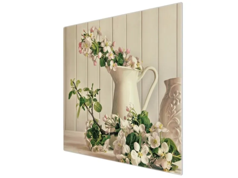 Banjado Herdabdeckungen|Schneidebretter<Herdabdeckplatte Glas 1 Teilig 60x52CM Schneidebrett Herdabdeckung Mit Motiv Stillleben Kirschblüten