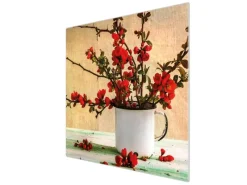 New Banjado Herdabdeckplatte Glas 1 Teilig 60x52CM Schneidebrett Herdabdeckung Mit Motiv Berberitzen