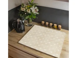 Banjado Herdabdeckplatte Glas 1 Teilig 60x52CM Schneidebrett Herdabdeckung Mit Motiv Beige Herzen< Schneidebretter|Herdabdeckungen