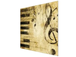 Banjado Herdabdeckplatte Glas 1 Teilig 60x52CM Schneidebrett Herdabdeckung Mit Motiv Music< Herdabdeckungen|Herde