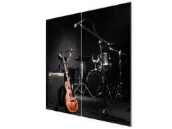 Banjado Schneidebretter|Herdabdeckungen<Herdabdeckplatte Glas 2 Teilig Je 30x52CM Schneidebrett Herdabdeckung Mit Motiv Jam Session