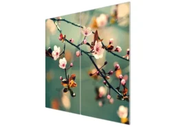 Banjado Schneidebretter|Herdabdeckungen<Herdabdeckplatte Glas 2 Teilig Je 30x52CM Schneidebrett Herdabdeckung Mit Motiv Japankirsche