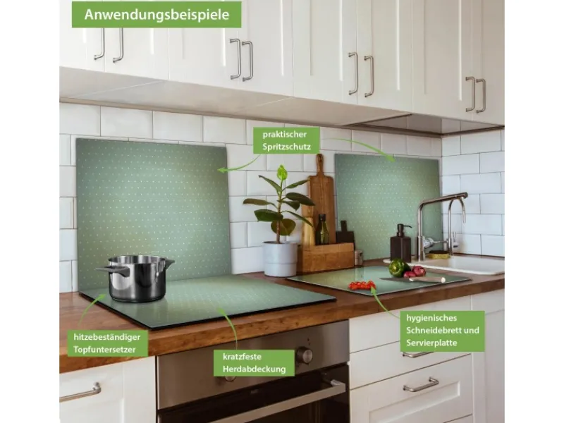 Banjado Schneidebretter|Herdabdeckungen<Herdabdeckplatte Glas 1 Teilig 60x52CM Schneidebrett Herdabdeckung Mit Motiv Punkte Im Focus