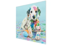 Best Banjado Herdabdeckplatte Glas 1 Teilig 60x52CM Schneidebrett Herdabdeckung Mit Motiv Bunter Dalmatiner